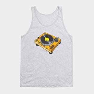 Turntable (Yellow Orange + Ship Gray Colorway) Analog / Music Tank Top